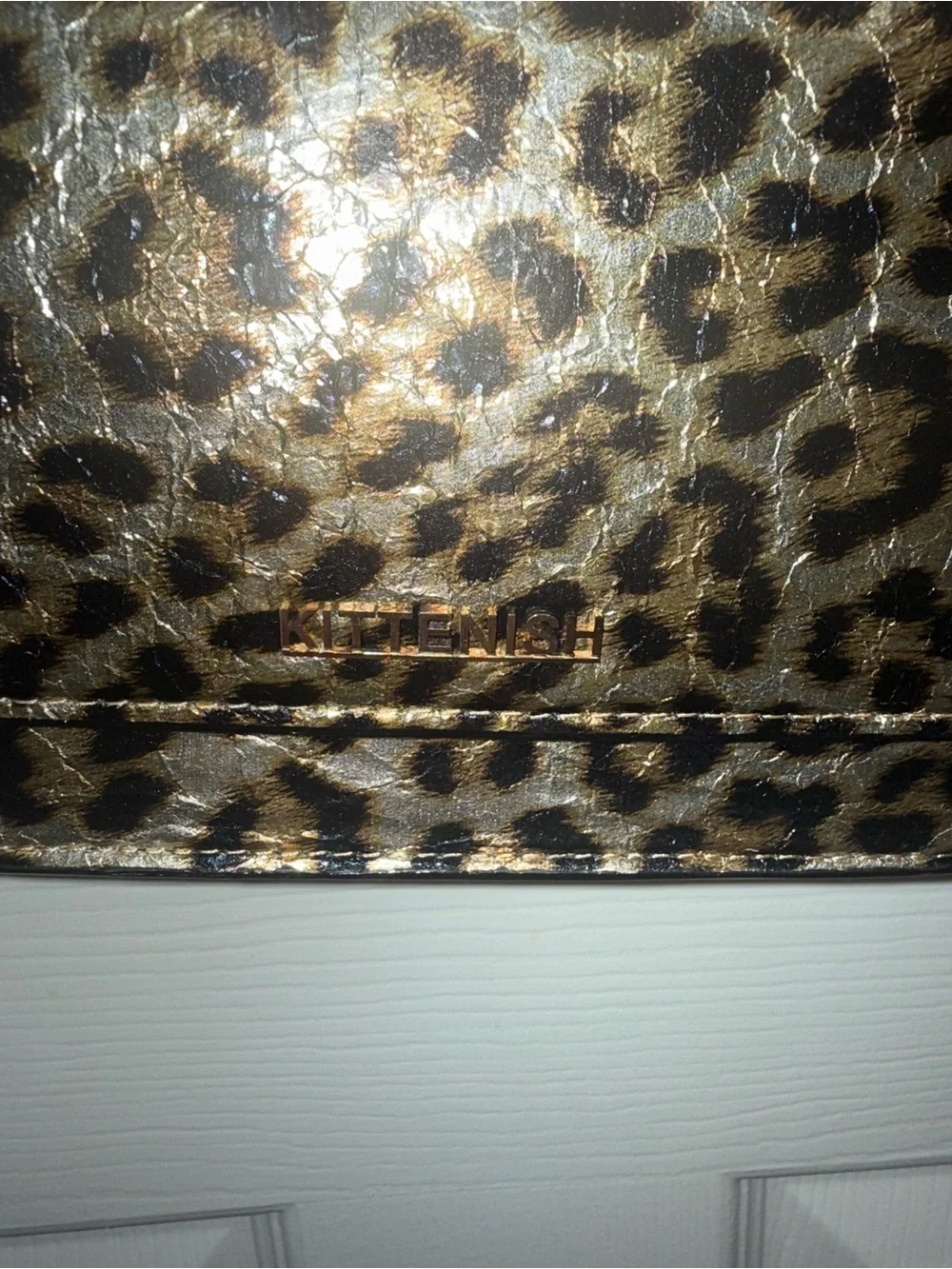 Kittenish Leopard Print Crossbody with Gold Chain Strap